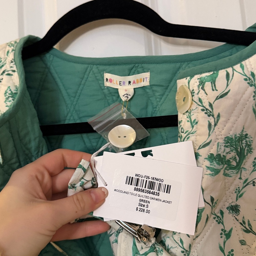 NWT Roller Rabbit Quilted Woodland Toile Carmen Jacket - Picture 5 of 5